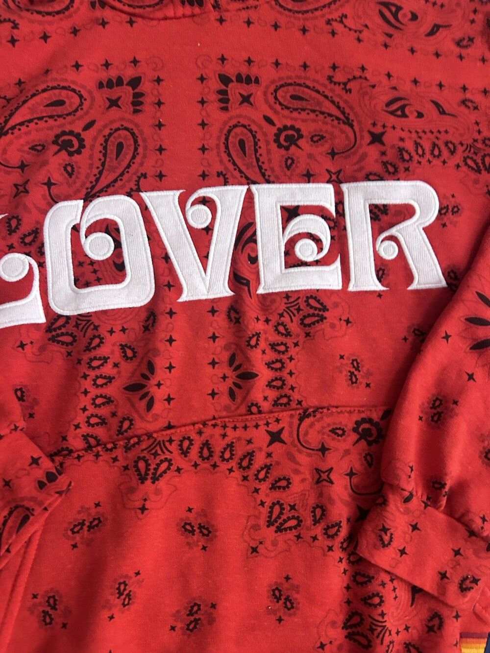 Aviator Nation Red Paisley Bandana LOVER Hoodie & Jogger Pants Sweatsuit Set M/L - Picture 2 of 9